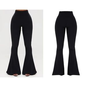 PrettyLittleThing Black Slinky Flared Leggings